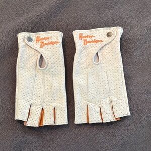 Harley-Davidson Cream Fingerless Riding Gloves